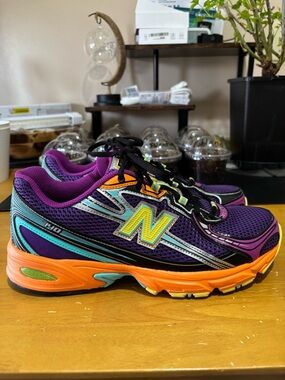 New Balance 740 Purple, Orange & Teal Women's Running Sneakers unisex.
